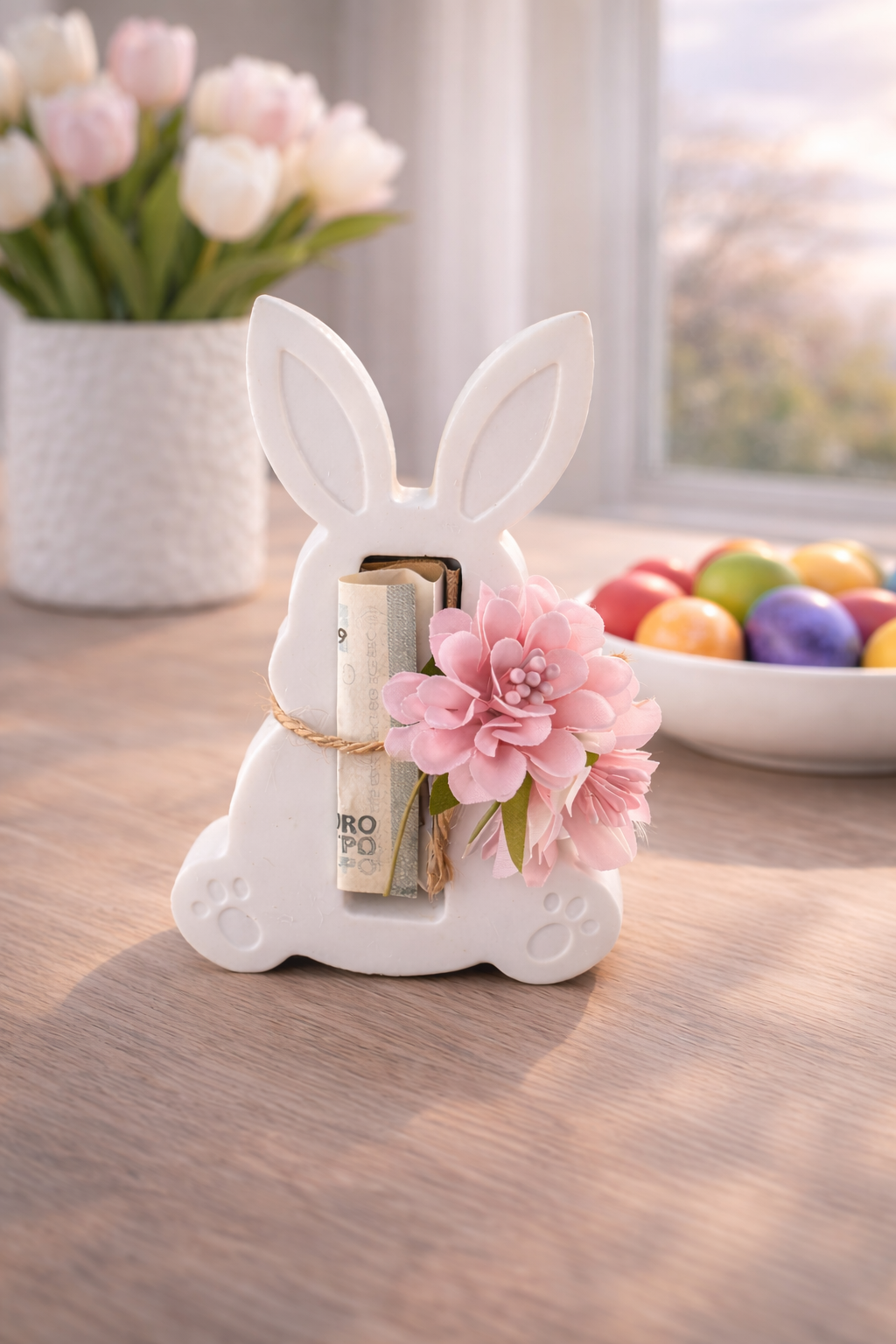 Geschenkehalter „Häschen“ – für Geldschein oder Schokoriegel – Bild 3